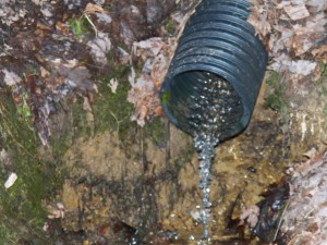 Clear water from our drainage tile