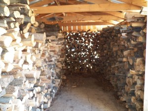 wood shed showing our slow year